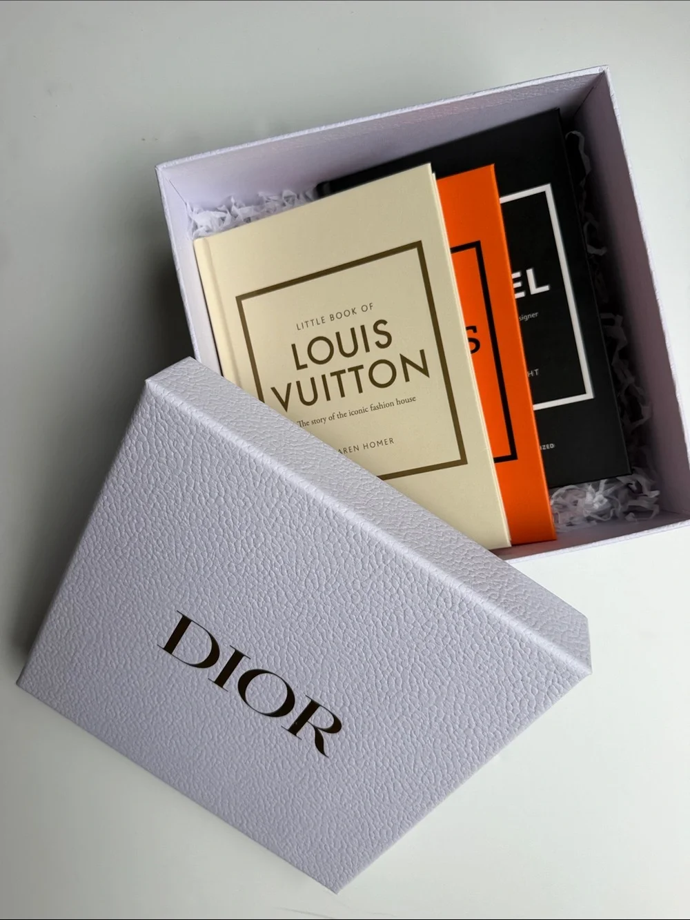 Little Book of Luxury 3-Book Set Chanel Hermès Louis Vuitton in Dior Box